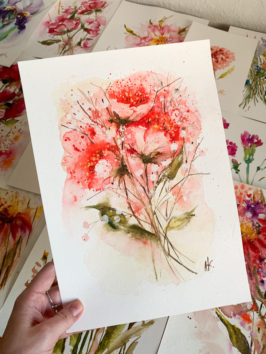 "Rose Romance" — 11.4 x 8.3, Original Watercolor